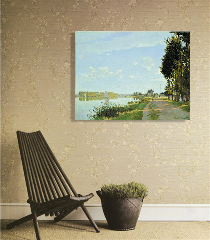 阿让特伊的小路 莫奈大师名画客厅装饰无框画背景遮挡画电箱挂画