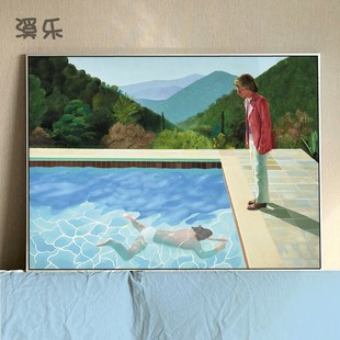 DavidHockney大卫霍克尼游泳池水花组合波普艺术客厅装饰挂画经典