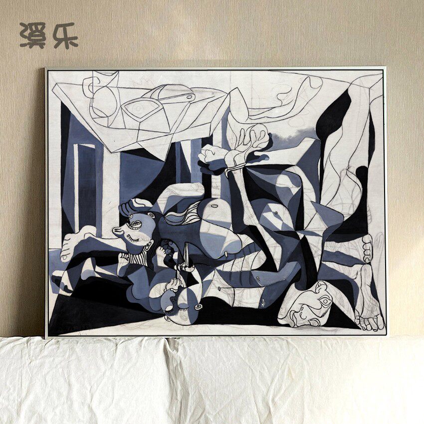 毕加索装饰画格尔尼卡客厅壁画抽象画现代简约挂画卧室挂画电表箱
