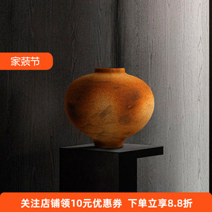 宋代美学中古日式 侘寂风复古陶瓷陶罐花瓶插花艺术客厅摆件大肚圆