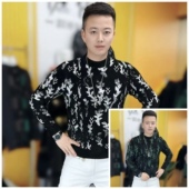 百搭打底衫 欧货冬季 上衣男 圆领重工提花针织毛衣时尚 修身 新款 男士