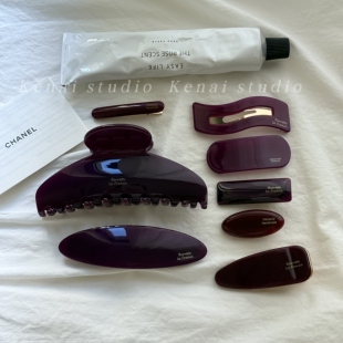 超美的葡萄紫~韩国进口France透紫色边夹抓夹马尾夹弹簧夹刘海夹