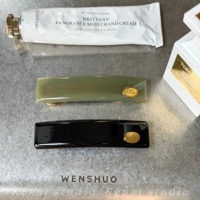 法式轻奢复古金标醋酸弹簧夹