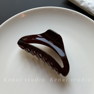 韩国ins弧形高端发夹France法式简约醋酸抓夹大号鲨鱼夹发抓发饰