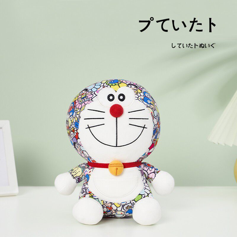 日本正版doraemon村上隆叮当猫机器猫哆啦a梦公仔玩偶毛绒玩具