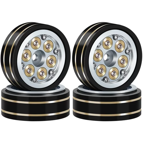 黄铜配重1.1寸轮毂,适用SCX24 TRX4M FCX24 1/24 1/18 RC 车轮毂