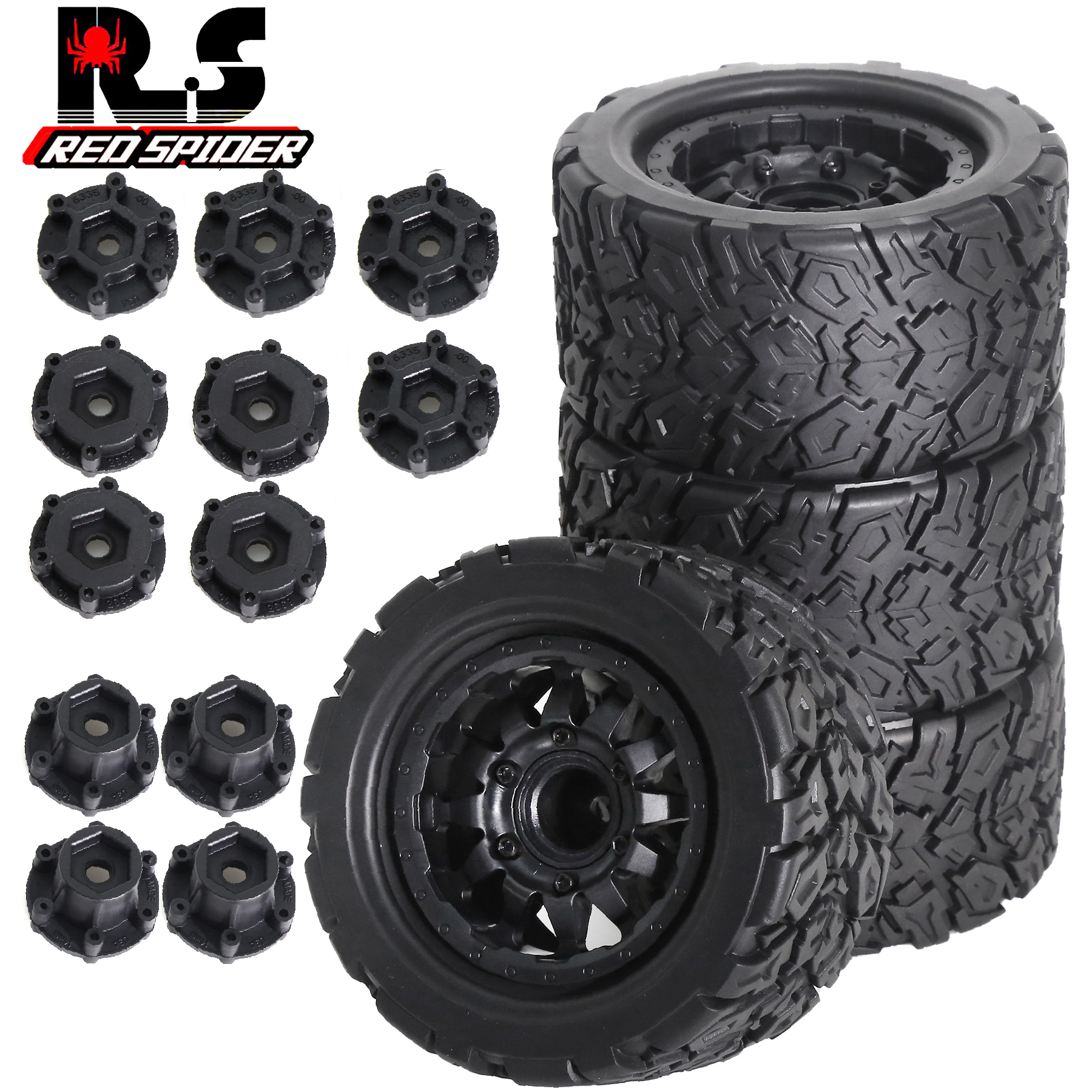 RS红蜘蛛1:10大脚轮胎traxxas田宫HPI京商arrma卡车12-14mm W183