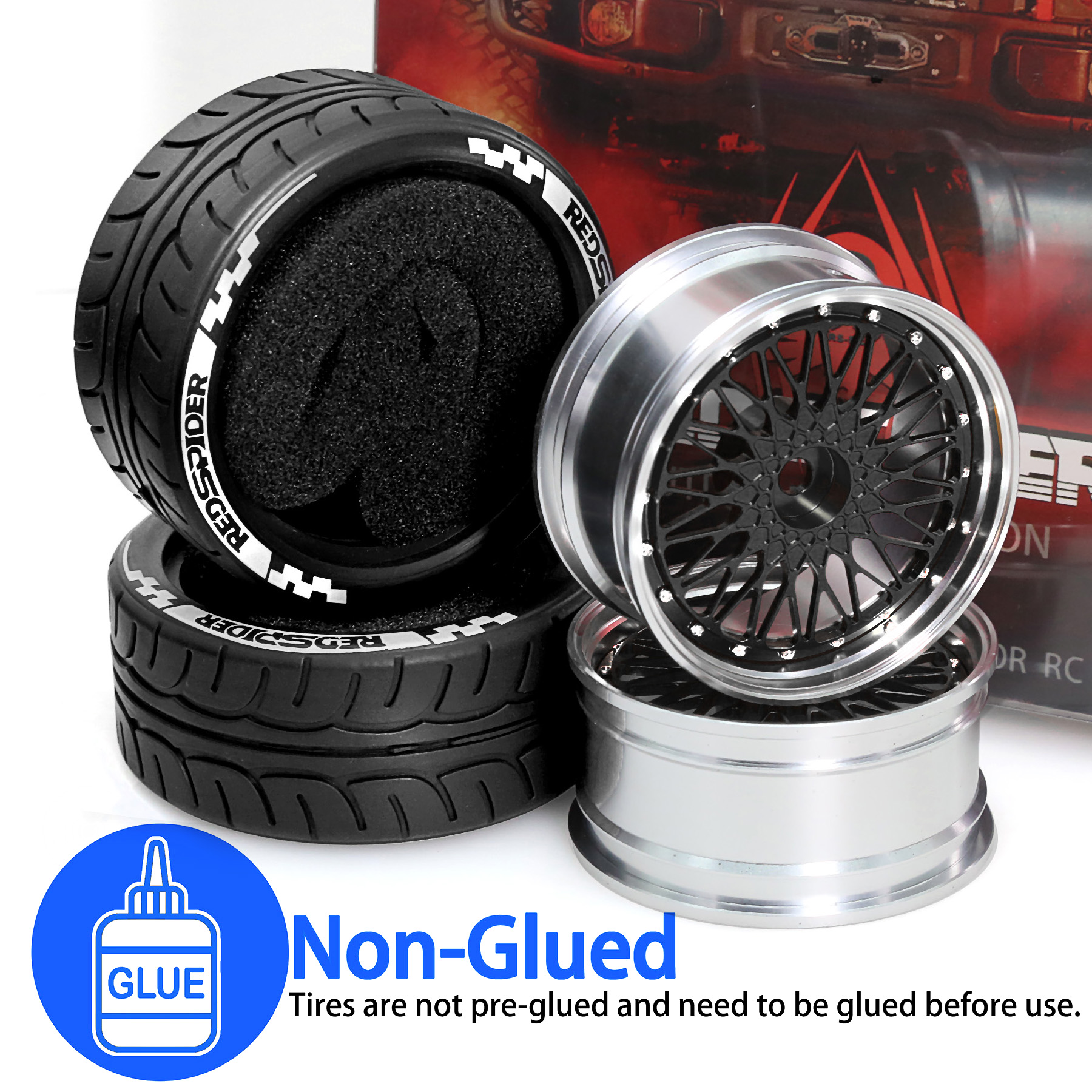 RS红蜘蛛1/10 平跑房车漂移电车油车HSP田宫HPI 京商金属轮毂R421