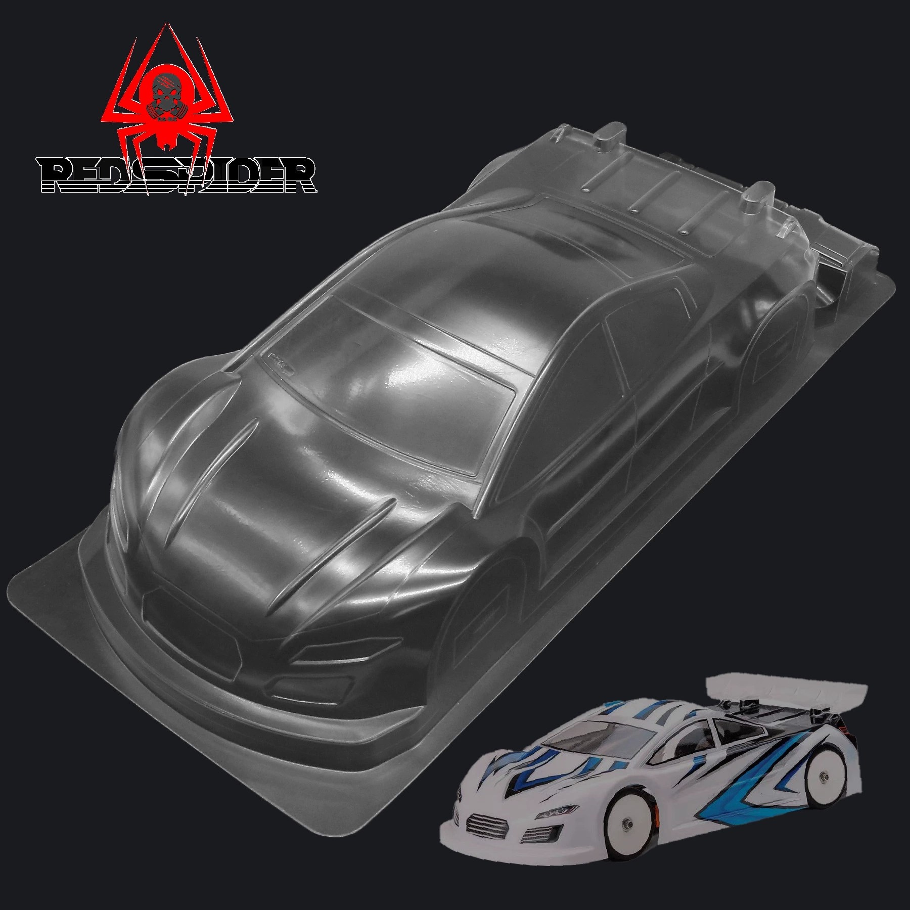 RS红蜘蛛1/10电房 田宫TRF421竞赛级平跑XRAY房车壳MTB0415