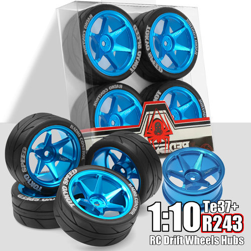 RS红蜘蛛 1:10平跑轮胎ptg2竞速金属轮毂XV02田宫TT01抓地胎 R243