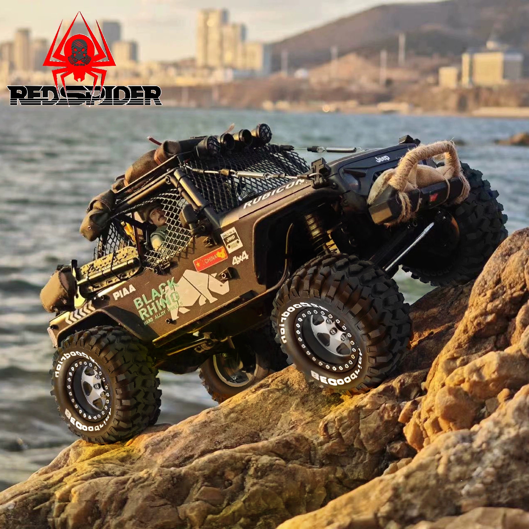 RS红蜘蛛1/10攀爬1.9寸负值轮毂+95mm胎皮LC80美加欣H12轮胎 R260