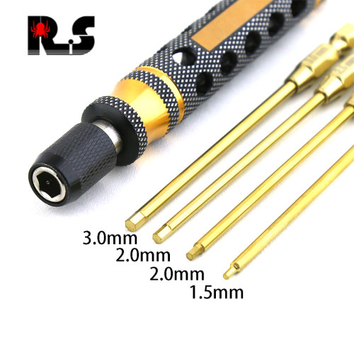 RS红蜘蛛出品航模车模船模维修工具内六角螺丝刀镀钛加强刀头R106