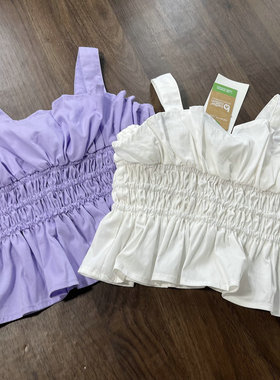 出口意大利original marines外贸中小女童紫色气质小礼服吊带上衣