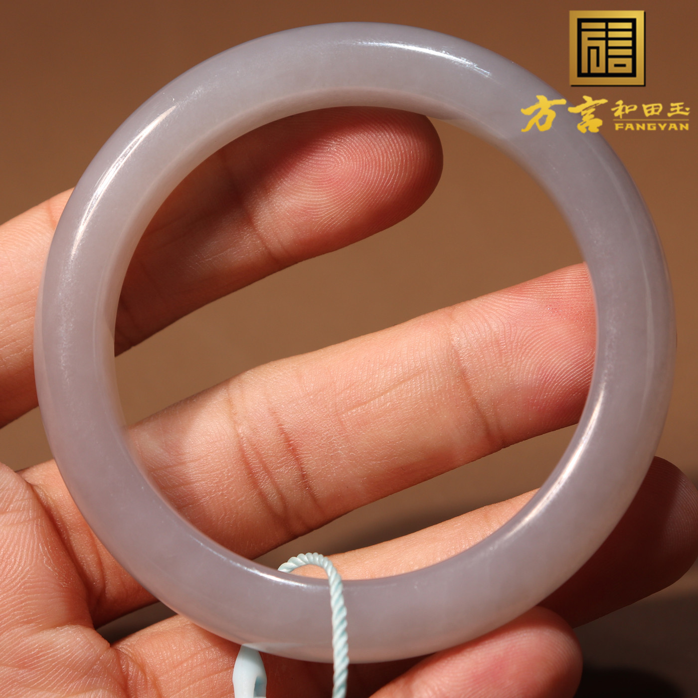 没想到方言精品和田玉佩戴青海老坑料油润高透烟紫53mm精美手镯O
