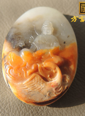 震惊价方言品牌和田玉老熟难得一见珍稀俏色名品五彩玉观音吊坠R