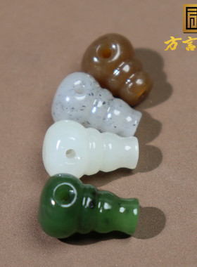 方言佩戴级精品收藏级放漏糖玉碧玉青花多彩多宝三通吊坠配饰O2