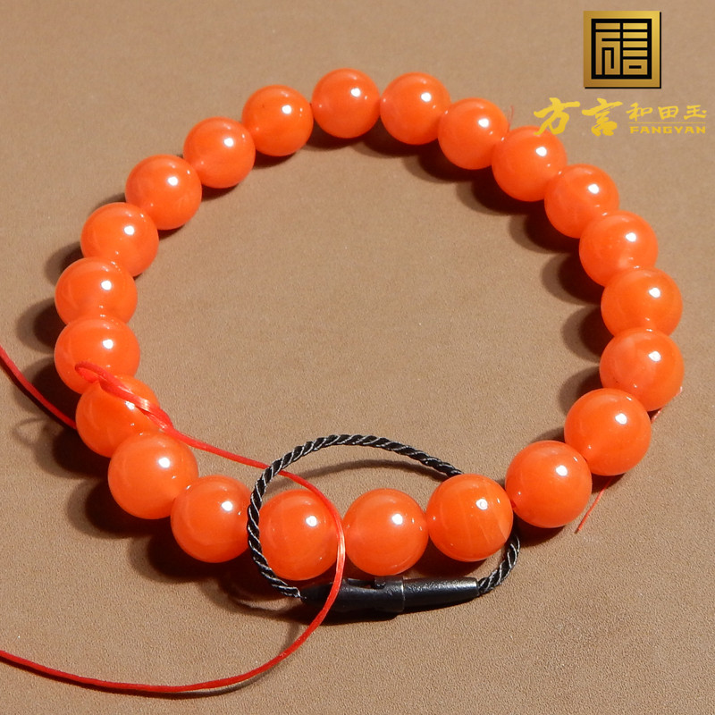 方言保山南红玛瑙细腻柿子红手串