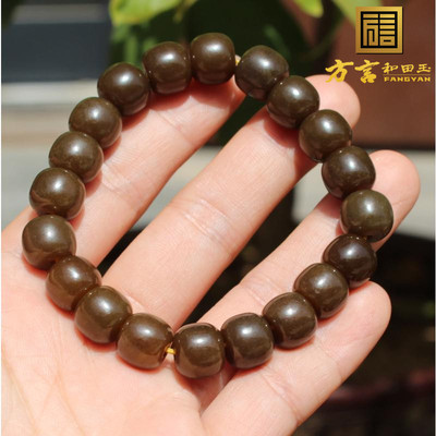 和田玉新疆且末料老红糖玉手串