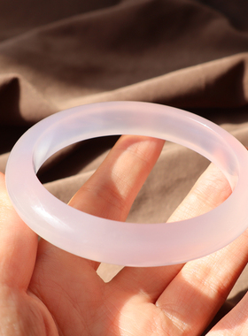 薰衣草紫果冻胶感56mm玉髓手镯