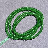 仅268方言和田玉巨漏俄罗斯碧玉阳绿4mm148颗圆珠项链爆款 回馈A6