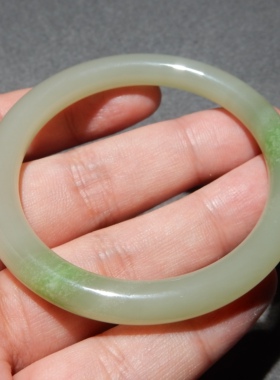 方言和田玉青白玉手镯53mm