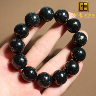 方言巨漏含特殊金属和田玉铁陨石手串黄铁矿伴生闪金卡16大手链X5