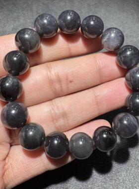 惊呆方言和田玉精品老坑青海料紫罗兰油润细腻12mm圆珠手串手链S6