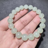 福利价方言和田玉精品老坑青海料高冰起荧光晴水卡10mm手串手链S6