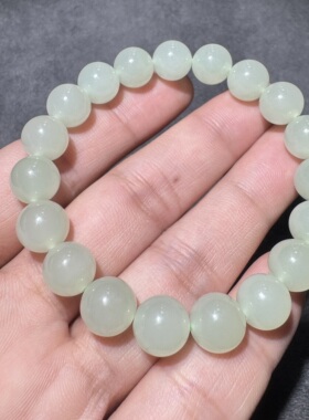 福利价方言和田玉精品老坑青海料高冰起荧光晴水卡10mm手串手链S6