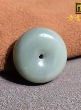 方言品牌和田玉佩戴俄罗斯夹层料瓷蓝猫眼碧玉平安扣吊坠挂件R1