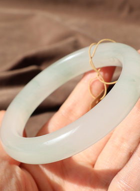 金丝玉天山翠雪翠意境翠54mm手镯