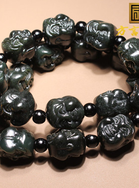 方言18颗青玉佛头手链手串