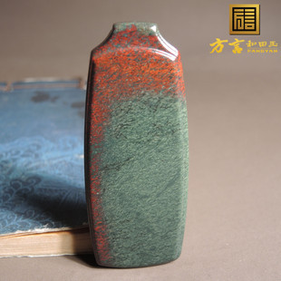 震惊方言和田玉精品珍藏级绢丝状红皮沙枣青籽料平安无事牌吊坠h0