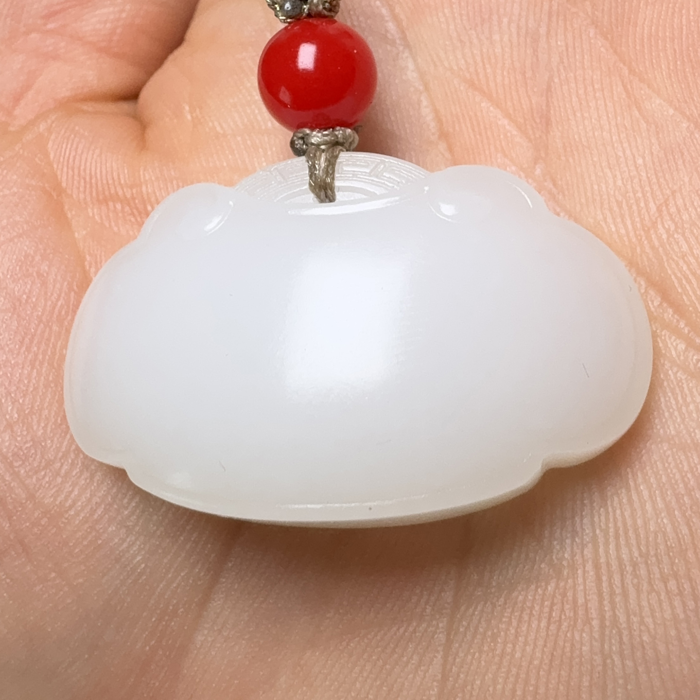 美美哒方言和田玉收藏级新疆且末细腻油润羊脂白玉如意吊坠挂件X5