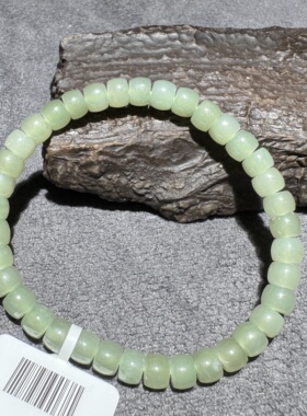 捡漏方言和田玉精品老坑青海料冰底油润晴水6mm直切手串手链S6