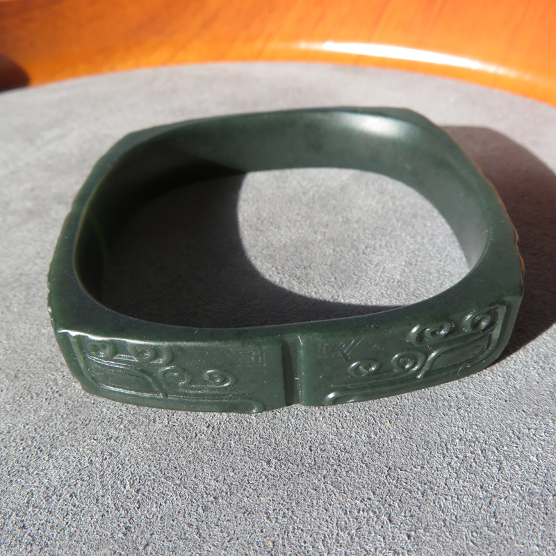 方言稀缺珍藏新疆细腻油润塔县明显牛毛纹塔青苏工仿古纹饰手镯w