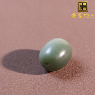 震惊了方言品牌和田玉珍品俄罗斯通体猫眼瓷蓝碧玉勒子吊坠挂件A2