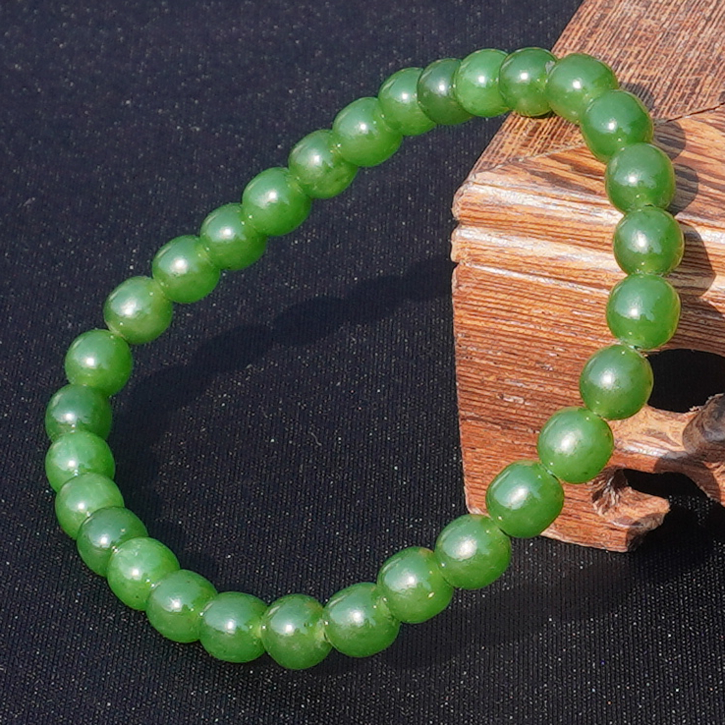 方言和田玉俄料老坑阳绿碧玉手串