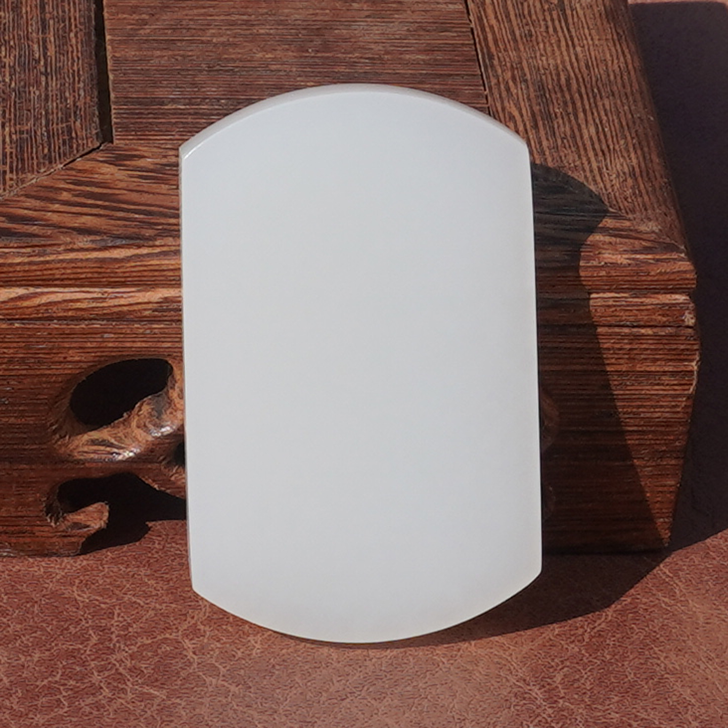 方言俄罗斯老坑料羊脂白玉无事牌