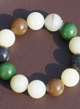 方言和田玉糖玉白玉青花俄碧手串