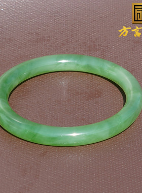 孤品捡大漏方言和田玉俄料色标级细润正阳绿碧玉43mm儿童手镯A6