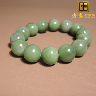 亏麻了方言和田玉精品温润俄罗斯碧玉猕猴桃圆珠卡15mm手串手链A9