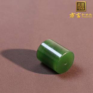 震惊方言品牌和田玉精品级特色俄罗斯老料阳绿碧玉勒子吊坠挂件A2