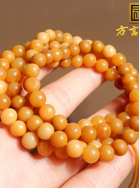 方言唐河沁籽料6mm圆珠项链手链