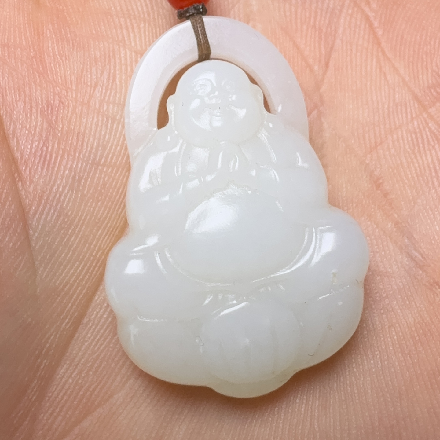 惊呆了方言和田玉收藏级新疆且末细腻油润羊脂白玉佛公吊坠挂件X5