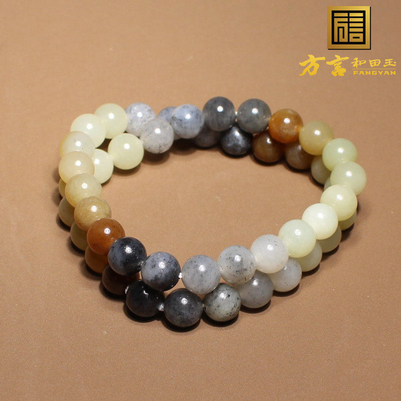 方言且末料多宝8mm圆珠双圈手串