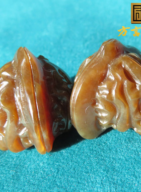 方言全糖玉精工核桃豪华手把件