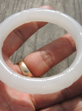 方言名品玉高白羊脂白玉精工手镯