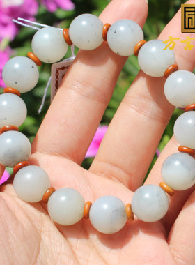 方言和田新疆油润点墨青花籽手串