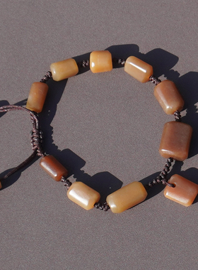 方言和田玉新疆糖玉手工编织手串